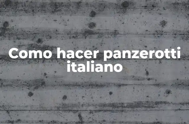 Como Hacer Panzerotti Italiano