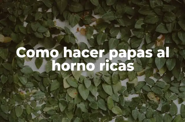 Como Hacer Papas Al Horno Ricas