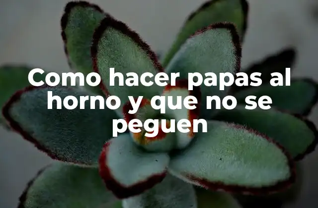 Como Hacer Papas Al Horno y que No Se Peguen