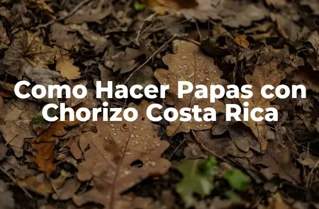 Como Hacer Papas con Chorizo Costa Rica