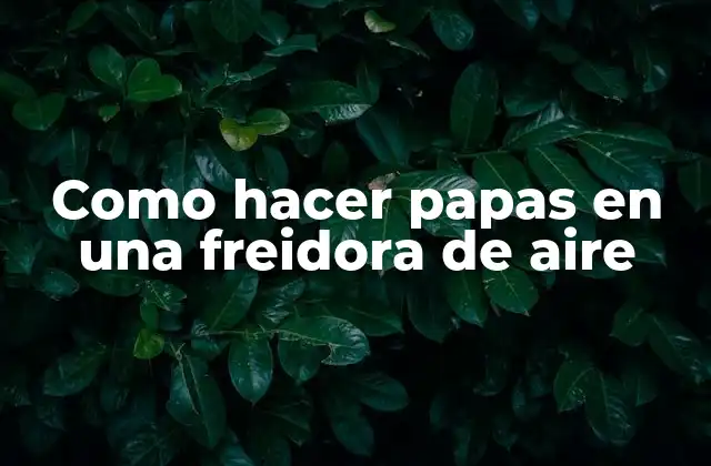 Como Hacer Papas en una Freidora de Aire