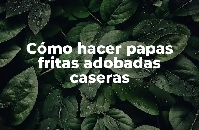 Cómo Hacer Papas Fritas Adobadas Caseras