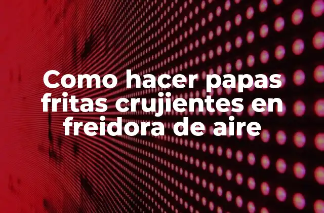 Como Hacer Papas Fritas Crujientes en Freidora de Aire