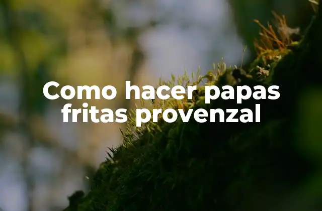Como Hacer Papas Fritas Provenzal
