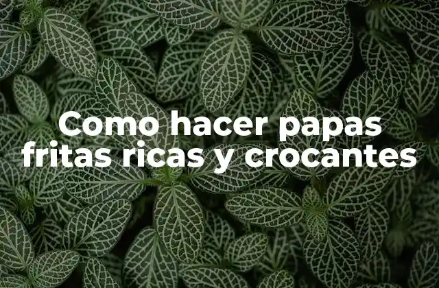 Como Hacer Papas Fritas Ricas y Crocantes