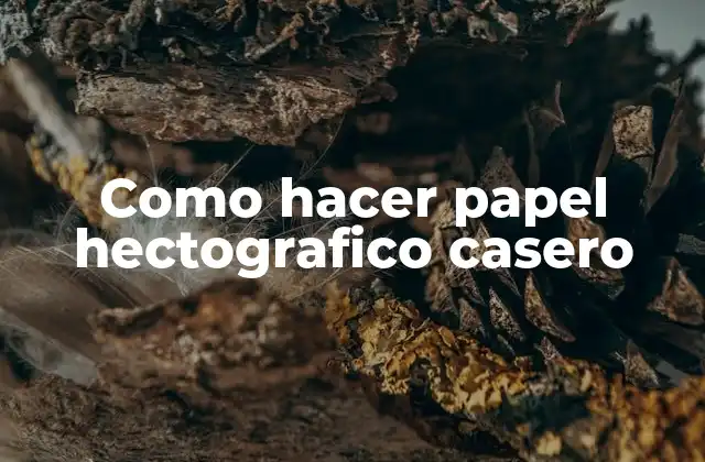 Como Hacer Papel Hectografico Casero