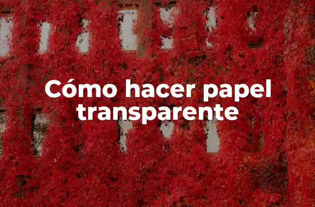 Cómo Hacer Papel Transparente
