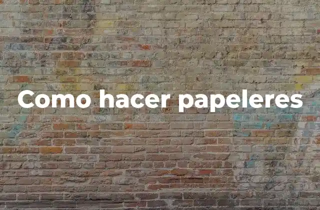 Como Hacer Papeleres