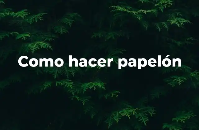 Como Hacer Papelón