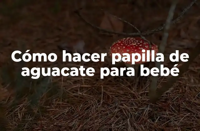 Cómo Hacer Papilla de Aguacate para Bebé