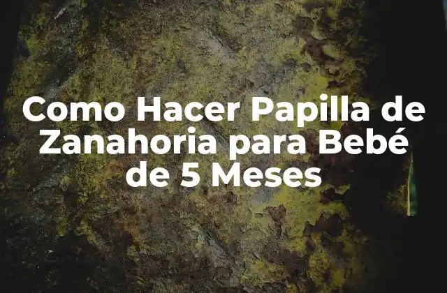 Como Hacer Papilla de Zanahoria para Bebé de 5 Meses