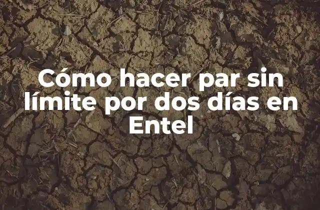 Cómo Hacer Par sin Límite por Dos Días en Entel