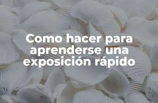 Como Hacer para Aprenderse una Exposición Rápido