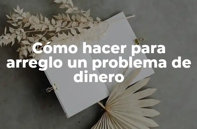 Cómo Hacer para Arreglo un Problema de Dinero