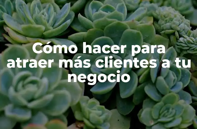 Cómo Hacer para Atraer Más Clientes a Tu Negocio