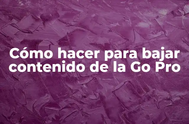 Cómo hacer para bajar contenido de la Go Pro