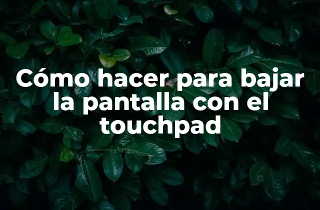 Cómo Hacer para Bajar la Pantalla con el Touchpad