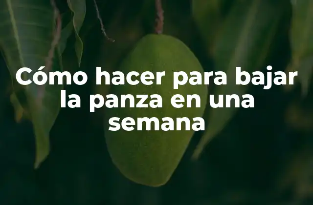 Cómo Hacer para Bajar la Panza en una Semana