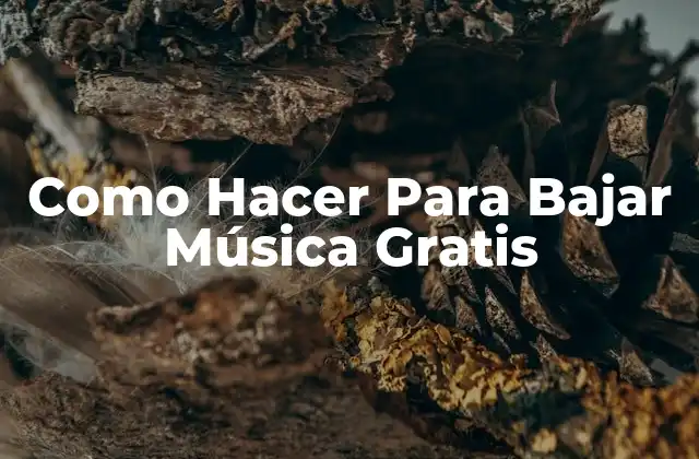 Como Hacer para Bajar Música Gratis