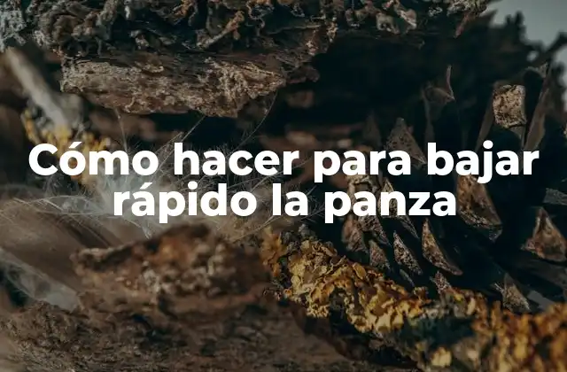 Cómo Hacer para Bajar Rápido la Panza