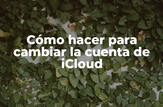 Cómo Hacer para Cambiar la Cuenta de Icloud