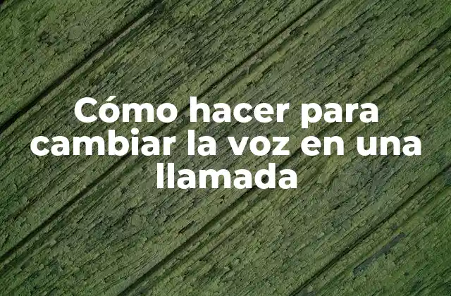 Cómo Hacer para Cambiar la Voz en una Llamada