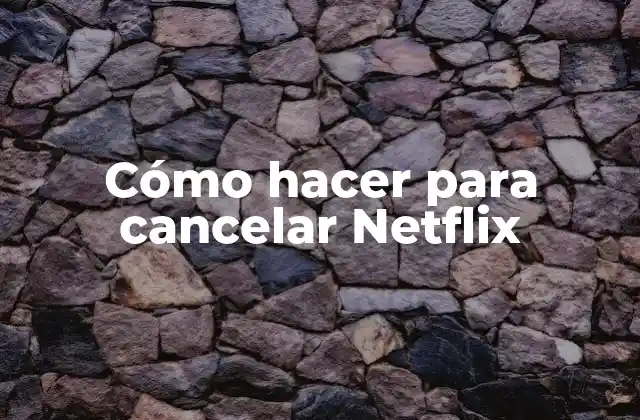Cómo Hacer para Cancelar Netflix