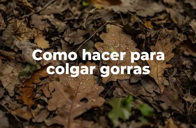 Como Hacer para Colgar Gorras