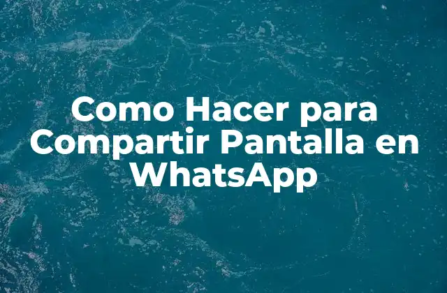 Como Hacer para Compartir Pantalla en Whatsapp