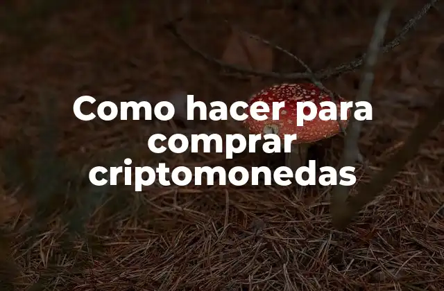 Como Hacer para Comprar Criptomonedas