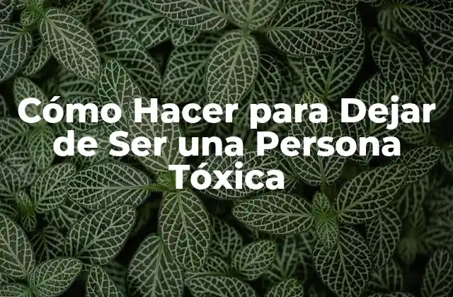 ¿Qué es una Persona Tóxica?