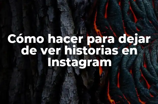Cómo Hacer para Dejar de Ver Historias en Instagram
