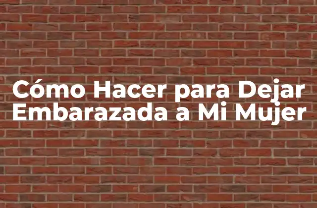 Cómo Hacer para Dejar Embarazada a Mi Mujer