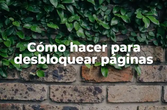 Cómo Hacer para Desbloquear Páginas