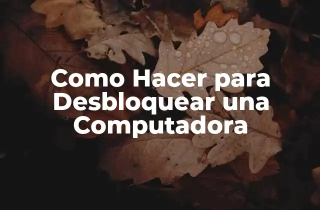 ¿Qué es Desbloquear una Computadora y para Qué Sirve?