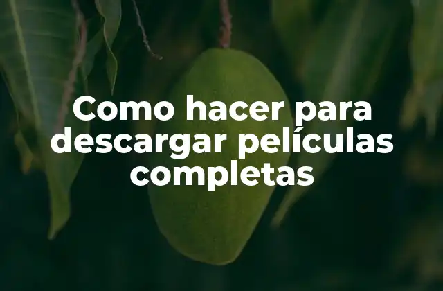 Como Hacer para Descargar Películas Completas