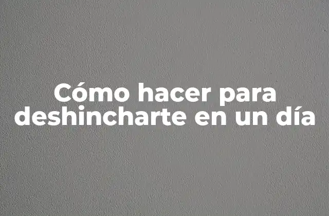 Cómo Hacer para Deshincharte en un Día