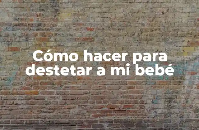 Cómo Hacer para Destetar a Mi Bebé