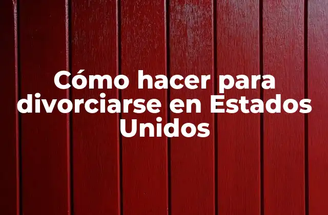 Cómo Hacer para Divorciarse en Estados Unidos