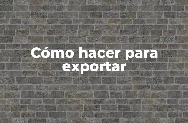 Cómo Hacer para Exportar
