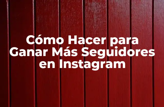 Cómo Hacer para Ganar Más Seguidores en Instagram