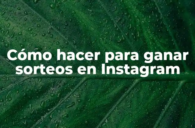 Cómo Hacer para Ganar Sorteos en Instagram