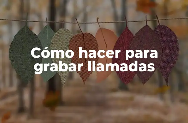 Cómo Hacer para Grabar Llamadas