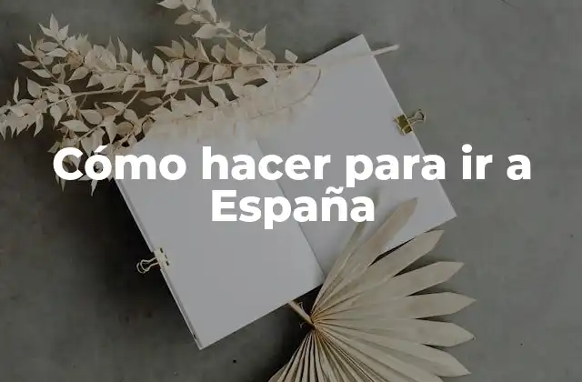 Cómo Hacer para Ir a España