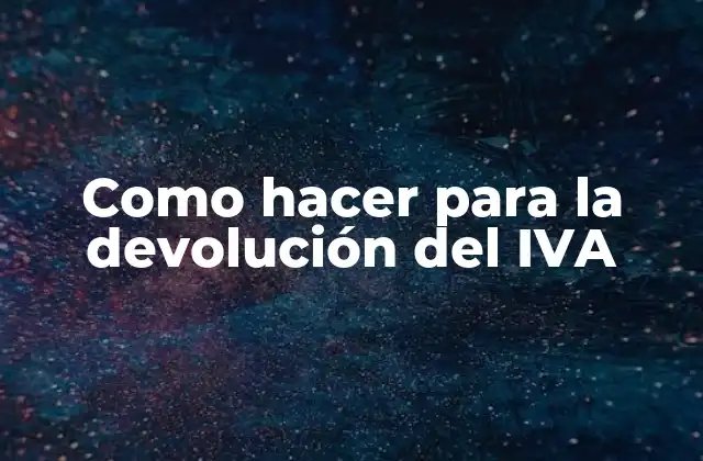 La devolución del IVA