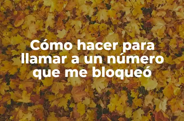 Cómo Hacer para Llamar a un Número que Me Bloqueó