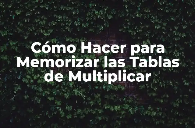 Cómo Hacer para Memorizar las Tablas de Multiplicar