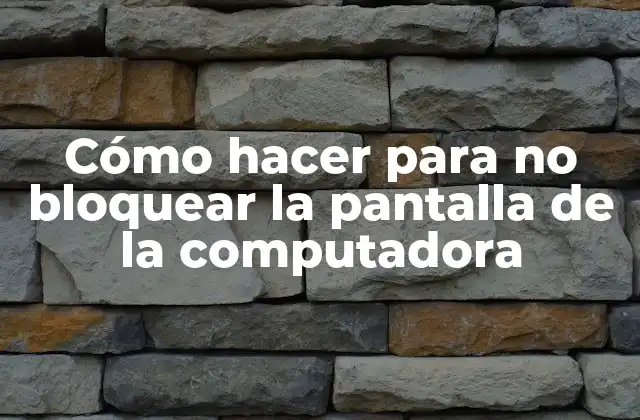 Cómo Hacer para No Bloquear la Pantalla de la Computadora