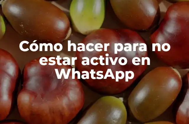 Cómo Hacer para No Estar Activo en Whatsapp