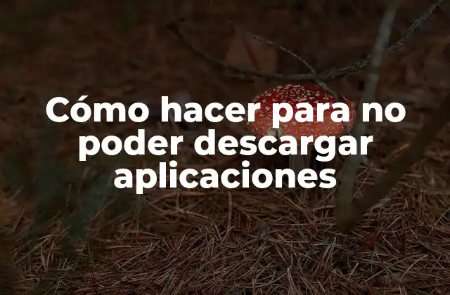 Cómo Hacer para No Poder Descargar Aplicaciones